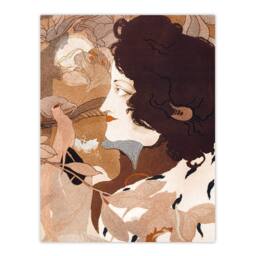 "Artery8 Femme Fatale Portrait Painting Vintage Wall Art Print de Feure in Brown - Size: W12"" x H16""" - thumbnail 1