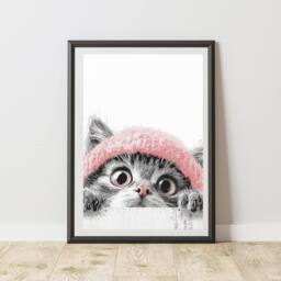 60 SECOND MAKEOVER Kitten Pink Headband Print Poster Wall Art - Size: A3 - thumbnail 1