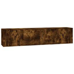 Berkfield Home Classic 3 Piece TV Cabinet Set Smoked Oak Engineered Wood in Brown - thumbnail 3