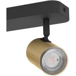 Loops Stylish Black & Brushed Brass Triple LED Bathroom Ceiling Spotlight - thumbnail 5