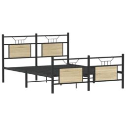 Berkfield Home Bed Frame without Mattress Sonoma Oak 150x200 cm King Size Engineered Wood in Brown - thumbnail 3