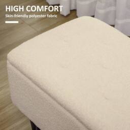 Wyld Haus Nevano Boucle Cream Teddy Fleece Storage Ottoman - thumbnail 7