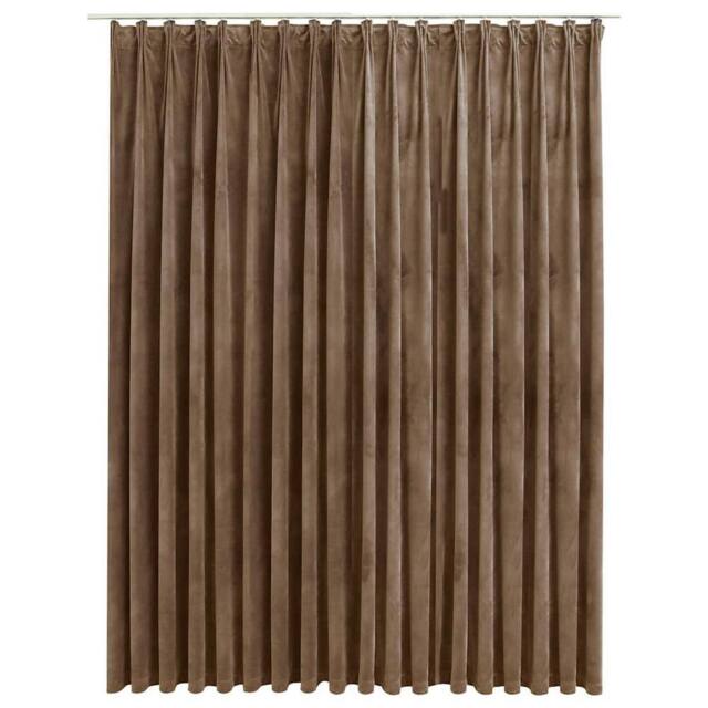 Berkfield Home Blackout Curtain with Hooks Velvet Beige 290x245 cm - image 1