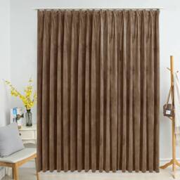 Berkfield Home Blackout Curtain with Hooks Velvet Beige 290x245 cm - thumbnail 2