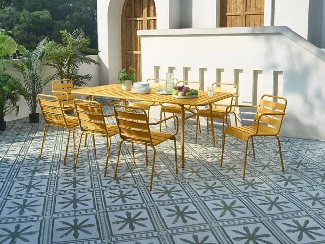 Vente-unique Metal Garden Table L.160 Cm - Mustard Yellow - MIRMANDE By MYLIA - image 1