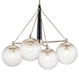 Netlighting Kichler Marilyn 4 Light Chandelier Polished Nickel in Grey - thumbnail 2