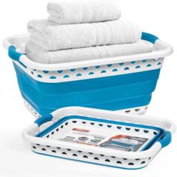 Nordara Blue with 2 Handles 58L Collapsible Pop-Up Laundry Basket - thumbnail 1