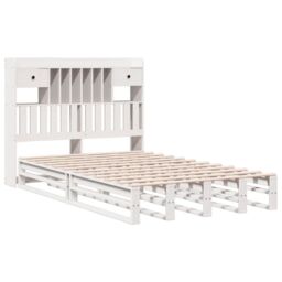 Berkfield Home Bookcase Bed without Mattress White 135x190 cm Double Solid Wood Pine - thumbnail 3