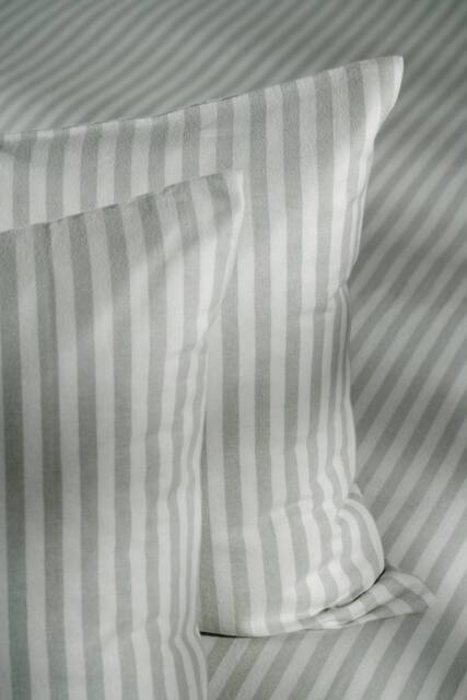 Soak&Sleep Misty Green Herringbone Stripe Cotton Housewife Pillowcase Pair - image 1