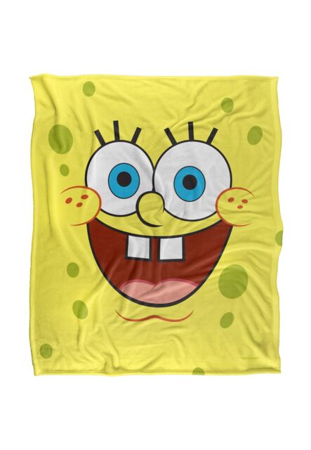 Spongebob Goofy Smile Face Silky Touch Super Soft Throw Blanket 152 X 127 cm in White - image 1