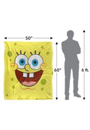 Spongebob Goofy Smile Face Silky Touch Super Soft Throw Blanket 152 X 127 cm in White - thumbnail 5