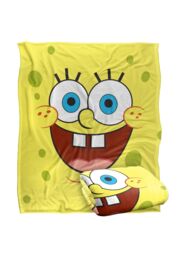 Spongebob Goofy Smile Face Silky Touch Super Soft Throw Blanket 152 X 127 cm in White - thumbnail 2