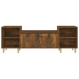 Berkfield Home TV Cabinet Smoked Oak 160x35x55 cm Engineered Wood in Brown - Size: 160 x 35 x 55 cm - thumbnail 6
