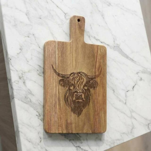 Garden Greatness Highland Cow Wooden Cutting Board - Size: 1 Pack - image 1