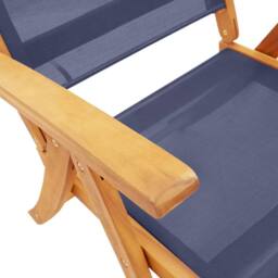 Berkfield Home Beautiful Folding Garden Chairs 4 pcs Solid Wood Acacia & Textilene in Brown - thumbnail 6