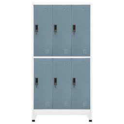 Berkfield Home Locker Cabinet Light Grey & Dark Grey 90x45x180 cm Steel - Size: 90 x 45 x 180 cm - thumbnail 3