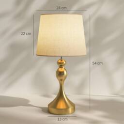 Wyld Haus Rino Set of 2 Bedside Lamps Gold Tone Metal Base Beige Linen Shade - thumbnail 4