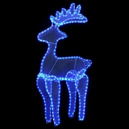 Berkfield Home Reindeer Christmas Decoration with Mesh 306 LEDs 60x24x89cm in Blue - Size: 60 x 24 x 89 cm - thumbnail 2
