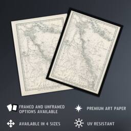 "Artery8 Great Barrier Reef Area Chart Map Kent Wall Art Poster Print in White - Size: W12"" x H16""" - thumbnail 2