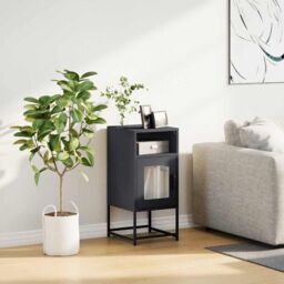 Berkfield Home Bedside Cabinet Anthracite 36x39x78 cm Cold-rolled Steel in Black - Size: 36 x 39 x 78 cm - thumbnail 3