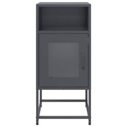 Berkfield Home Bedside Cabinet Anthracite 36x39x78 cm Cold-rolled Steel in Black - Size: 36 x 39 x 78 cm - thumbnail 6