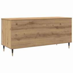 Berkfield Home Record Cabinet Artisan Oak 100x38x48 cm Engineered Wood in Brown - Size: 100 x 38 x 48 cm - thumbnail 7
