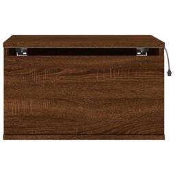 Berkfield Home Durable Wall-mounted Bedside Cabinet with LED Lights Brown Oak - thumbnail 7