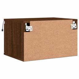 Berkfield Home Durable Wall-mounted Bedside Cabinet with LED Lights Brown Oak - thumbnail 9