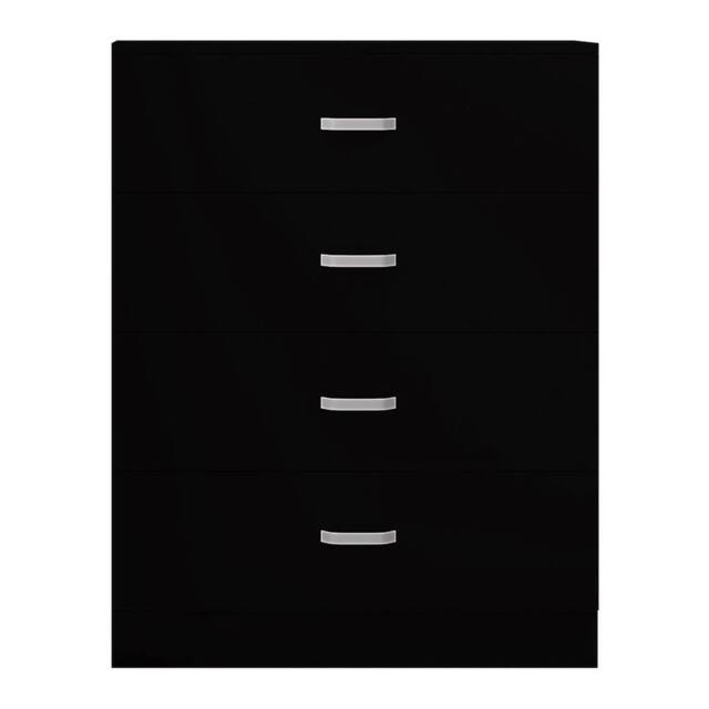 ERGOVEXA 4 Drawer Chest Of Drawers Matt Black Sideboard with Metal Curved - image 1
