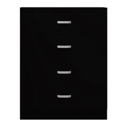 ERGOVEXA 4 Drawer Chest Of Drawers Matt Black Sideboard with Metal Curved