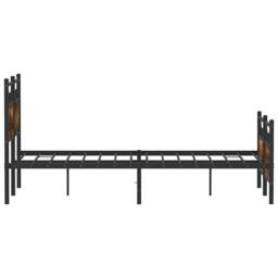 Berkfield Home Durable Bed Frame without Mattress Smoked Oak 120x200 cm Engineer in Brown - Size: Small Double - thumbnail 7