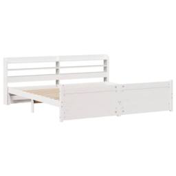 Berkfield Home Bed Frame with Headboard without Mattress White 180x200 cm Super King - thumbnail 3