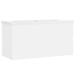 Berkfield Home Sink Cabinet with Built-in Basin White Engineered Wood - thumbnail 1