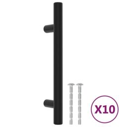 Berkfield Home Cabinet Handles 10 pcs Black 96 mm Stainless Steel - thumbnail 2