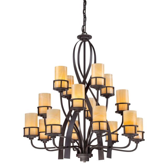 Loops 16 Bulb Chandelier Hanging Pendant LIght Imperial Bronze LED E27 100W Bulb