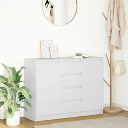 Berkfield Home Sideboard with Drawers White 100.5x35x76 cm Engineered Wood - thumbnail 1