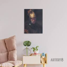 "Artery8 Rembrandt The Man With Golden Helmet Canvas Wall Art Print in Dark Grey - Size: W18"" x H24""" - thumbnail 3