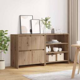 Berkfield Home Sideboard 2 pcs Artisan oak 70 x 41 x 75 cm Engineered wood in Brown - thumbnail 4