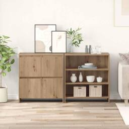 Berkfield Home Sideboard 2 pcs Artisan oak 70 x 41 x 75 cm Engineered wood in Brown - thumbnail 2
