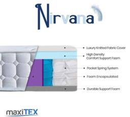 Maxitex Nirvana Pocket Sprung Mattress in White - Size: King - thumbnail 7