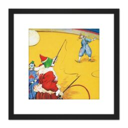 Artery8 Anquetin Circus Clowns Painting 8X8 Inch Square Wooden Framed Wall Art Print Picture with Mount in Black - thumbnail 1