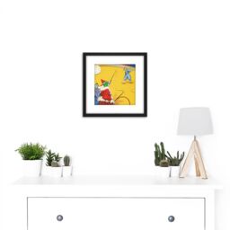 Artery8 Anquetin Circus Clowns Painting 8X8 Inch Square Wooden Framed Wall Art Print Picture with Mount in Black - thumbnail 2