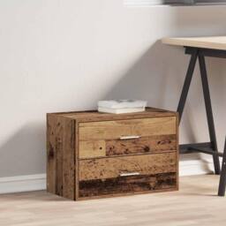 Berkfield Home Durable Cabinet with 2 Drawers Old Wood 60x31x40 cm Engineered Wood in Brown - Size: 60 x 31 x 40 cm - thumbnail 1