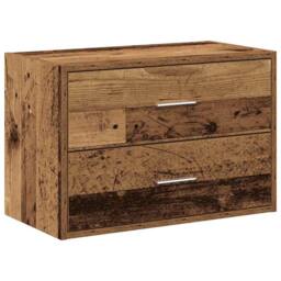 Berkfield Home Durable Cabinet with 2 Drawers Old Wood 60x31x40 cm Engineered Wood in Brown - Size: 60 x 31 x 40 cm - thumbnail 3