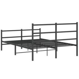 Berkfield Home Metal Bed Frame without Mattress with Footboard¬†Black 135x190cm in Black - Size: 135x190 cm - thumbnail 7