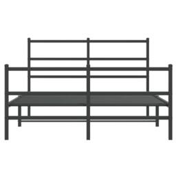Berkfield Home Metal Bed Frame without Mattress with Footboard¬†Black 135x190cm in Black - Size: 135x190 cm - thumbnail 5