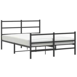 Berkfield Home Metal Bed Frame without Mattress with Footboard¬†Black 135x190cm in Black - Size: 135x190 cm - thumbnail 3