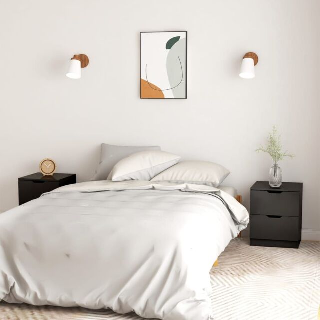 Berkfield Home Bedside Cabinets 2 pcs Black 40x40x50 cm Engineered Wood - Size: 40 x 40 x 50 cm - image 1