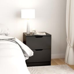 Berkfield Home Bedside Cabinets 2 pcs Black 40x40x50 cm Engineered Wood - Size: 40 x 40 x 50 cm - thumbnail 3