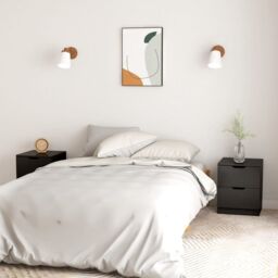 Berkfield Home Bedside Cabinets 2 pcs Black 40x40x50 cm Engineered Wood - Size: 40 x 40 x 50 cm - thumbnail 1